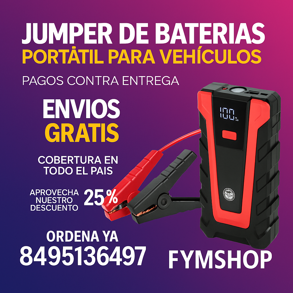 Jumper de Baterias para Carros por puerto AS-02 MD 12406